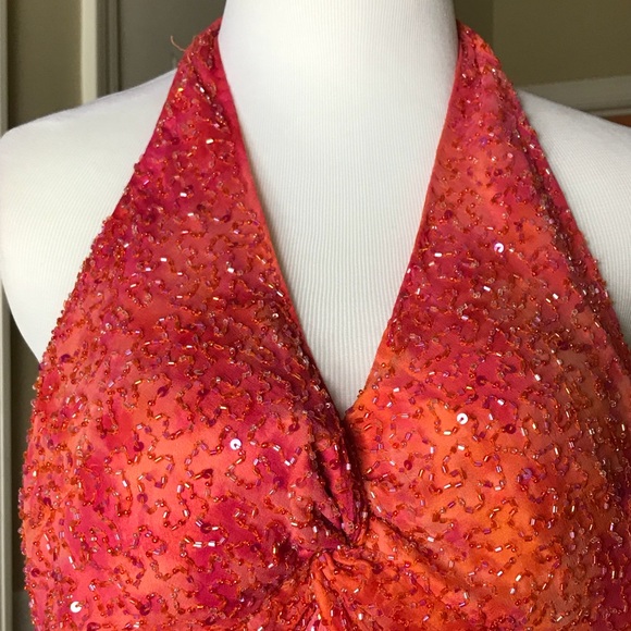 SCALA_Beaded Halter Gown - Picture 4 of 8